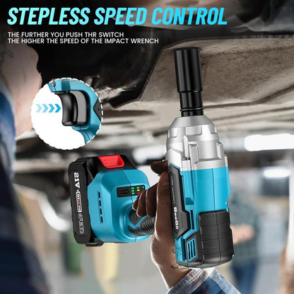 Seesii 3-In-1 Electric Brushless Impact Wrench, Cordless Pistola De Impacto with 2X4.0 Battery, 6 Sockets, 8 Drills, 6 Screws - Ideal for Car & Home,Wh700 Black Friday Deals